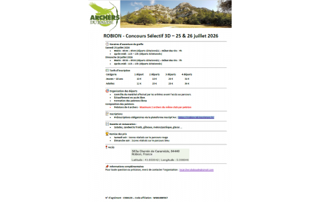 CONCOURS 3D 25/26 JUILLET 2026